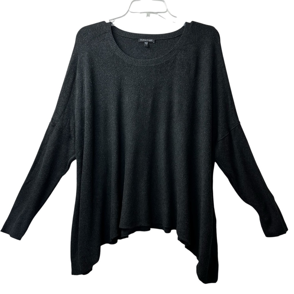 Eileen Fisher Lightweight Viscose Stretch Knit Pullover Sweater